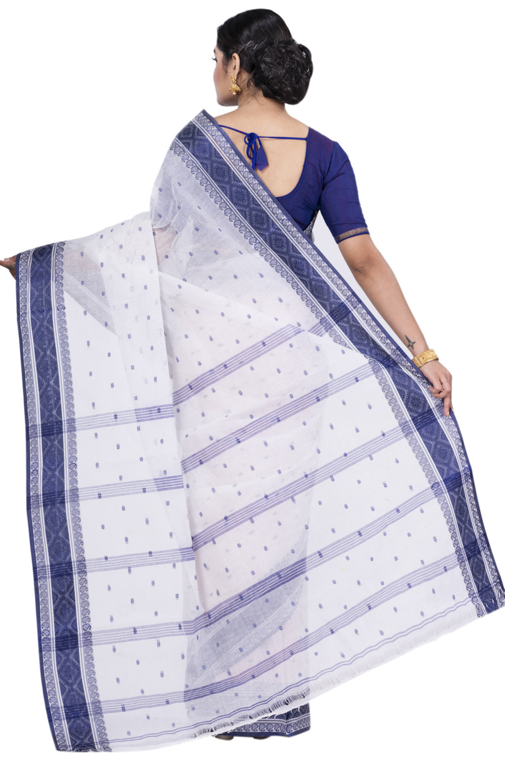 Blue Pure Cotton Boysko_Tant Tant Saree (846)